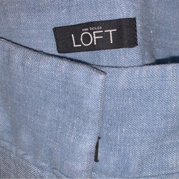 Linen wide leg Trousers Pants light blue Women’s size 2 - Picture 6 of 8